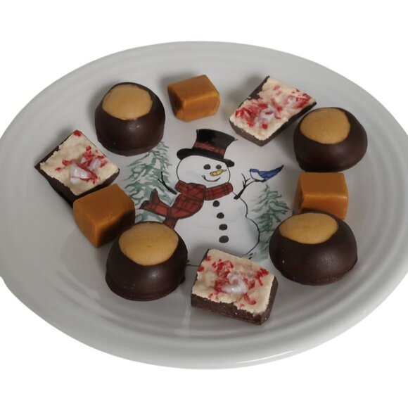 Fiestaware Fiesta Snowman Bird Ceramic Luncheon Plate 9" Classic Rim White - Picture 1 of 16